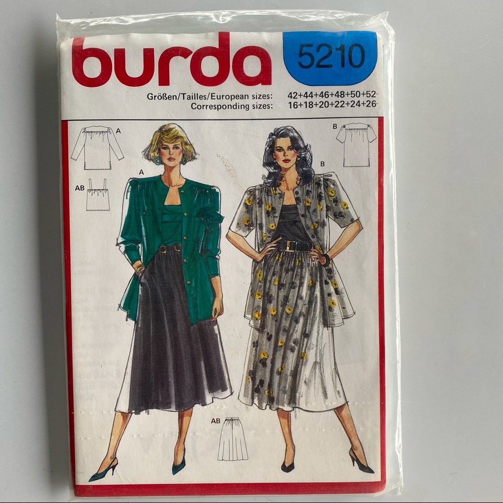 🧵2 for 22$🧵BURDA Sewing Pattern 5210